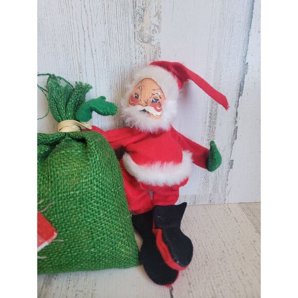 Vintage Annalee Santa Claus gift burlap sack xmas - Picture 3 of 7